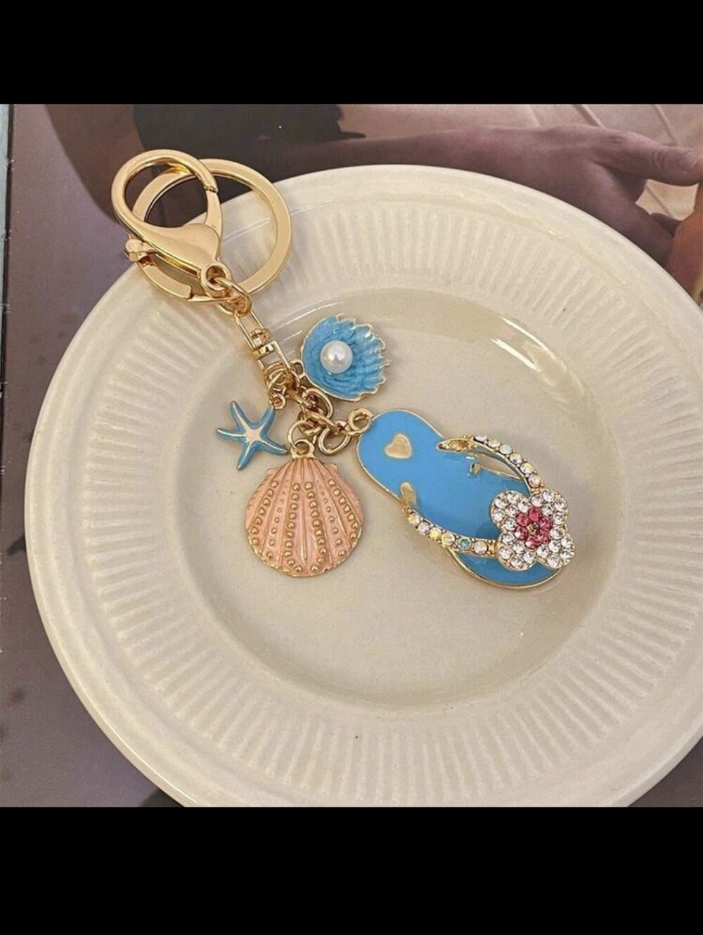 Beach Theme Vacation Vibe Flip Flop Bag Charm/keychain NEW
